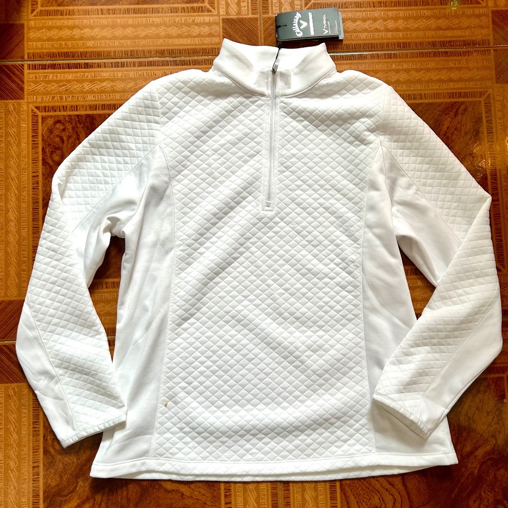 NWT Callaway Women’s White Weather Series Quarter Zip Pullover Size Large